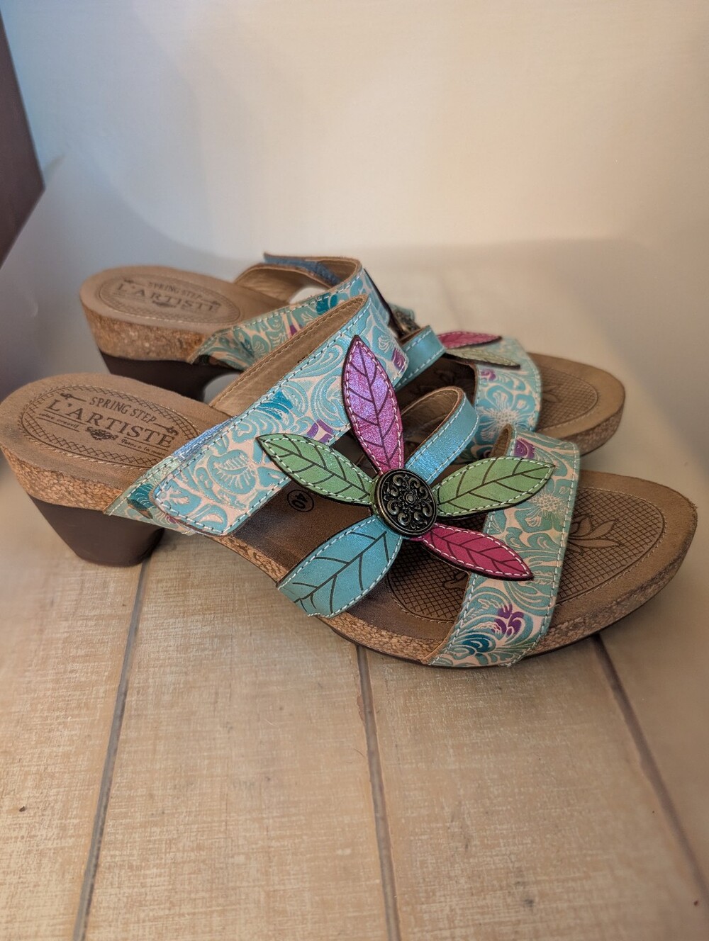 L'Artiste Hand Painted Leather Sandals